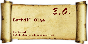 Barhó Olga névjegykártya